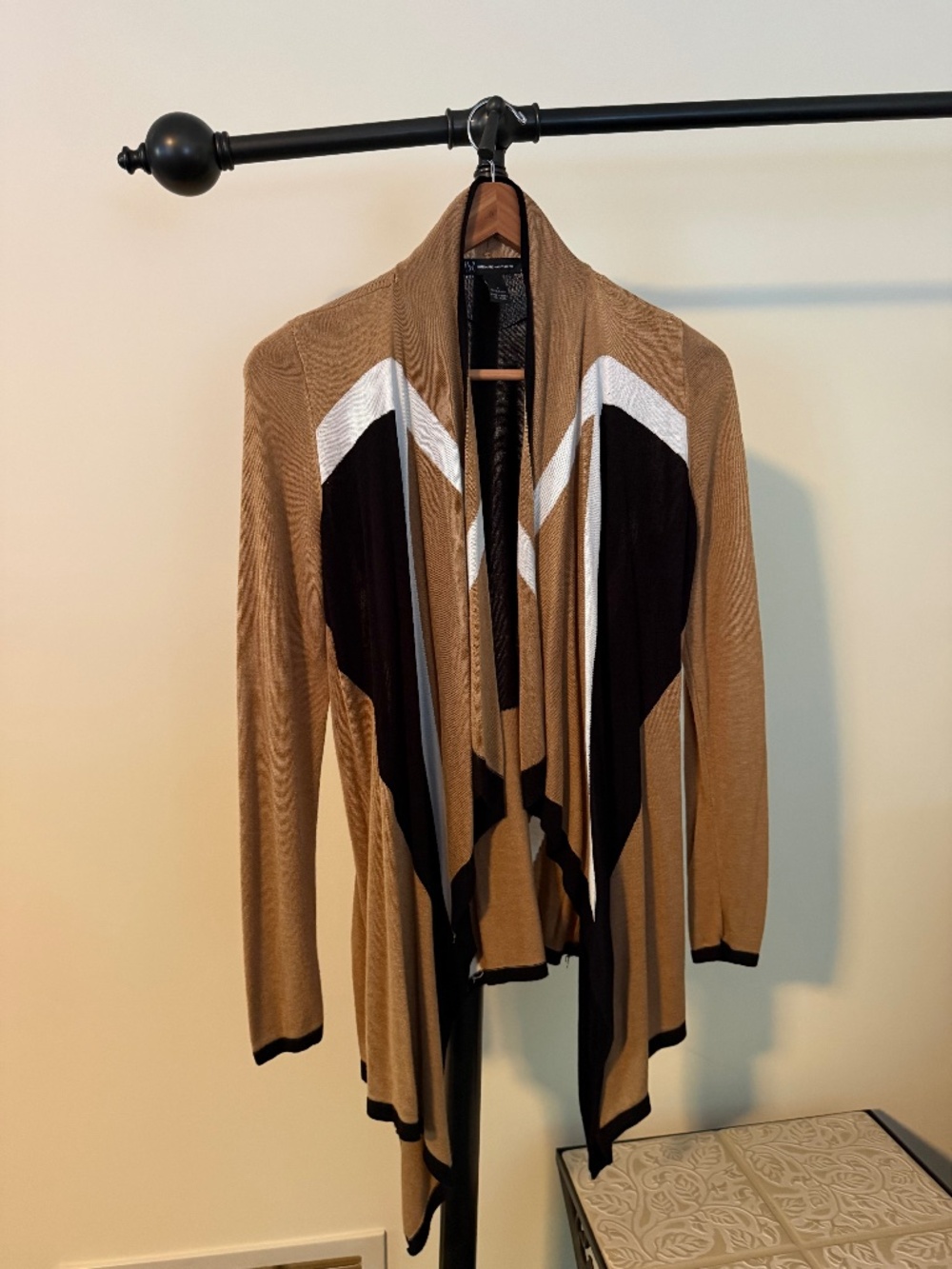 INC International Concepts Colorblock Draped Open Front Cardigan
